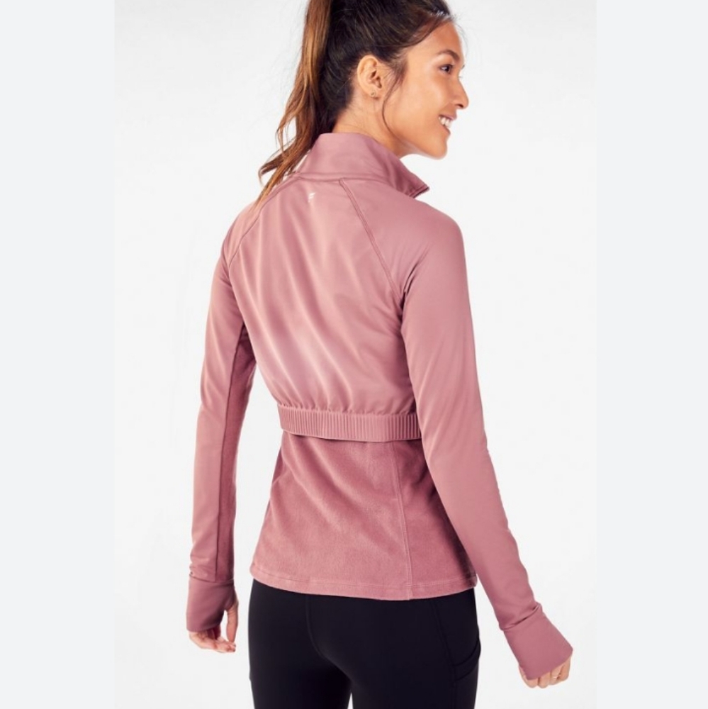 Fabletics Large Blush Pink Zip Up Athletic Jacket… - image 2
